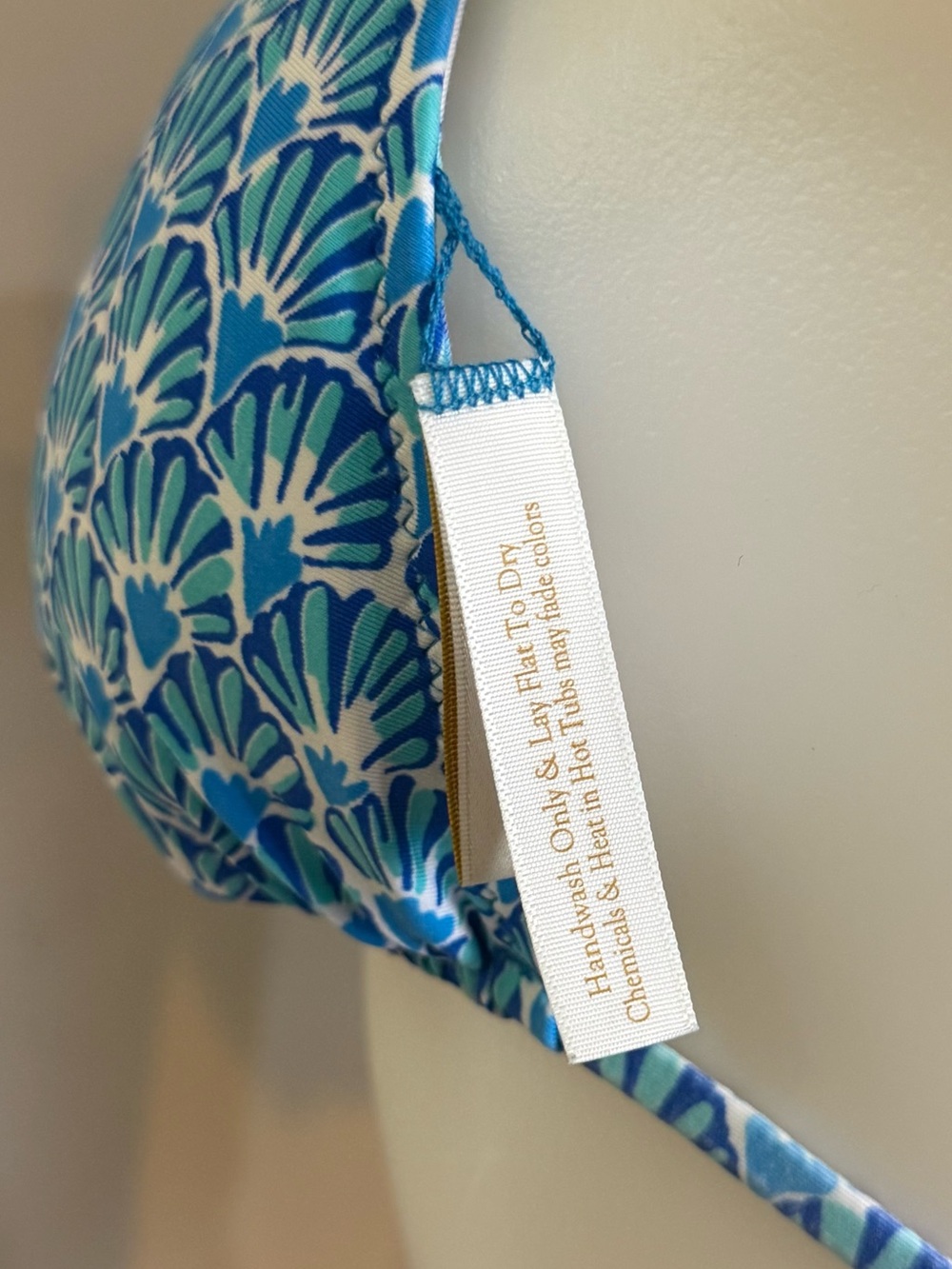 Helen Jon Blue Shell-Print Triangle Bikini - Picture 11 of 12